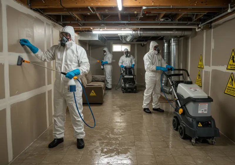 Basement Moisture Removal and Structural Drying process in Wood County, OH